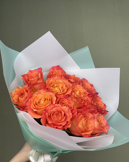 Bouquet of Bouquet of orange roses flowers delivered to Astana