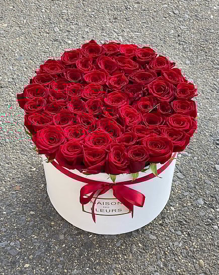 Коробочка Maison из 51 красной розы with delivery to Pavlodar