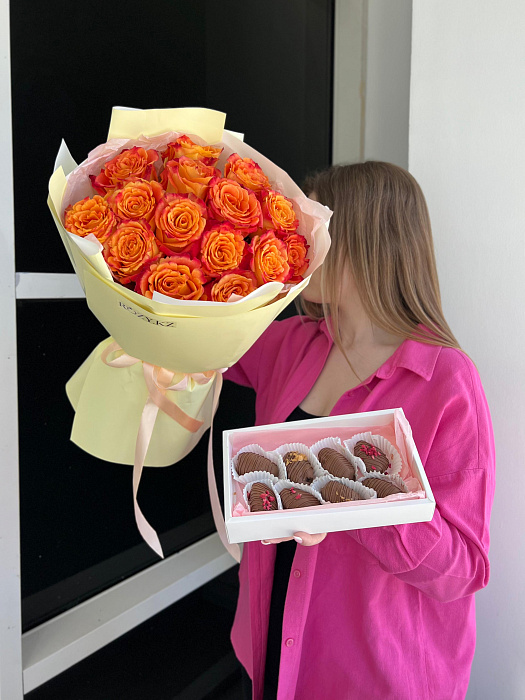 Combo of 15 roses and dates