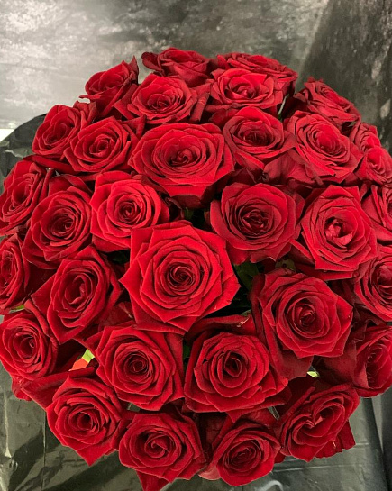 Bouquet of 31 red roses in a box flowers delivered to Almaty