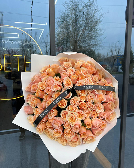 Bouquet of 101 rose flowers delivered to Shymkent