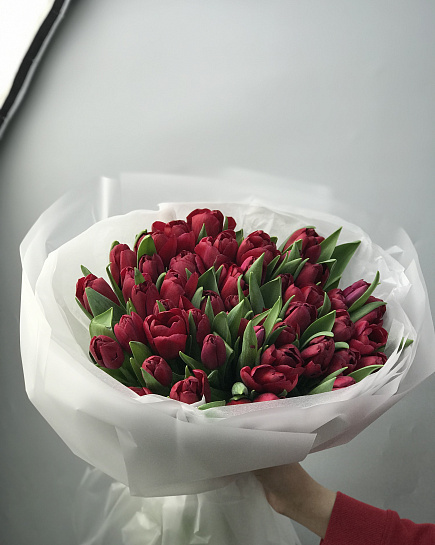 51 red tulip with delivery to Astana