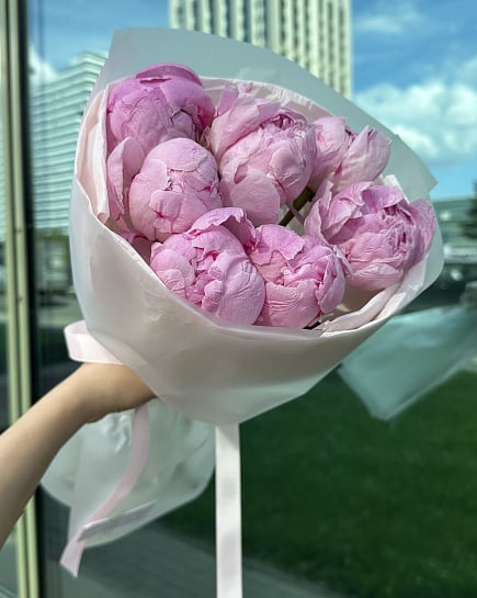 Пионы 7 шт с доставкой по Астане