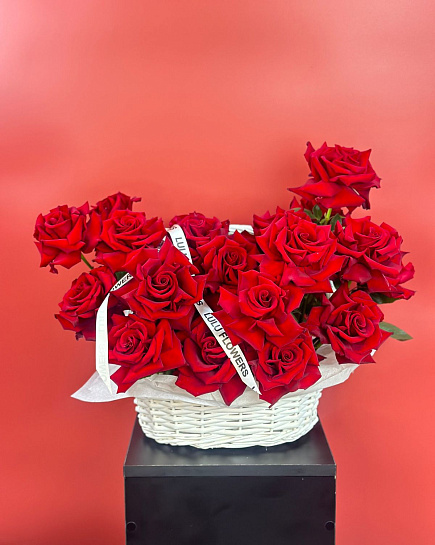 Bouquet of 25 scarlet roses flowers delivered to Astana