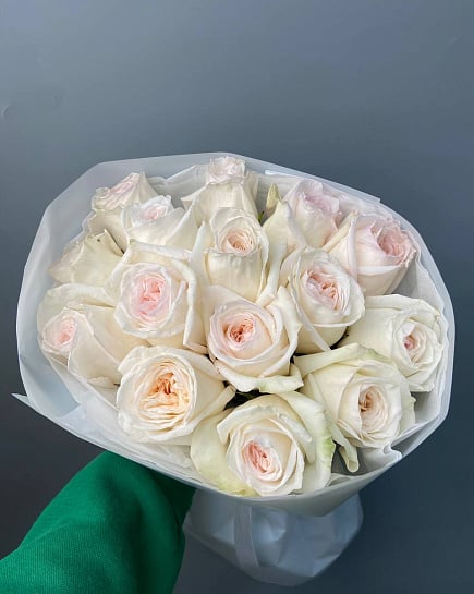 «White ohara» 15шт в букете  с доставкой по Астане