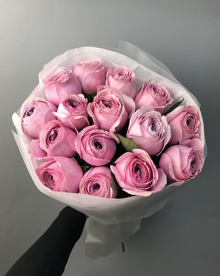 Сортовая роза “Peonikiss”15 шт в букете  с доставкой по Астане