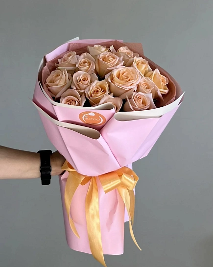 Букет из 15 персиковых роз с доставкой по Астане