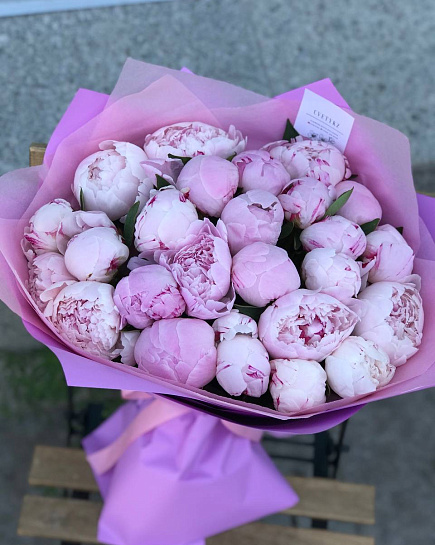 Bouquet of Luxurious bouquet of peonies of 25 pieces flowers delivered to Astana