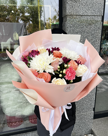 Bouquet of Delicate euro bouquet flowers delivered to Shymkent