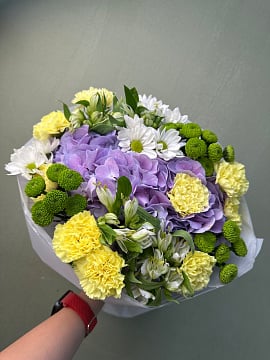 Сиренево-желтый микс с гортензией