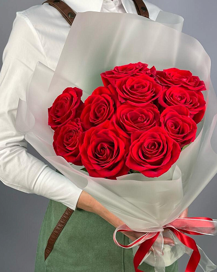 Букет из 11 красных роз с доставкой по Алматы