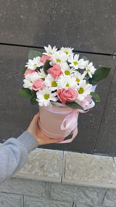 Chrysanthemums and roses