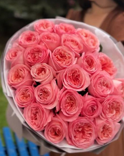 Буккет из 25 пионовидных роз в Алматы  с доставкой по Алматы