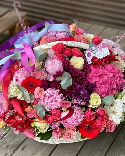 Bouquet of Beauty in the basket flowers delivered to Almaty