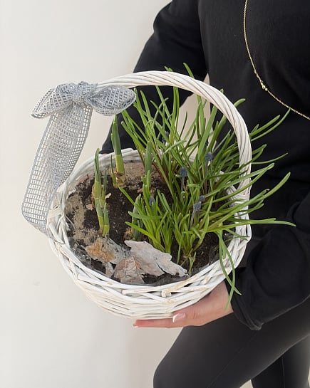 Весенняя композиция в корзине с доставкой по Астане