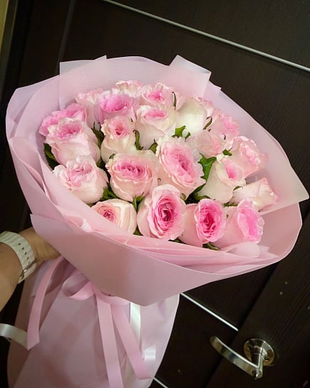 Розовый зефир: букет из нежных роз with delivery to Almaty