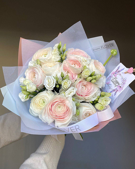 Bouquet of Bouquet of ranunculus and eustoma flowers delivered to Astana
