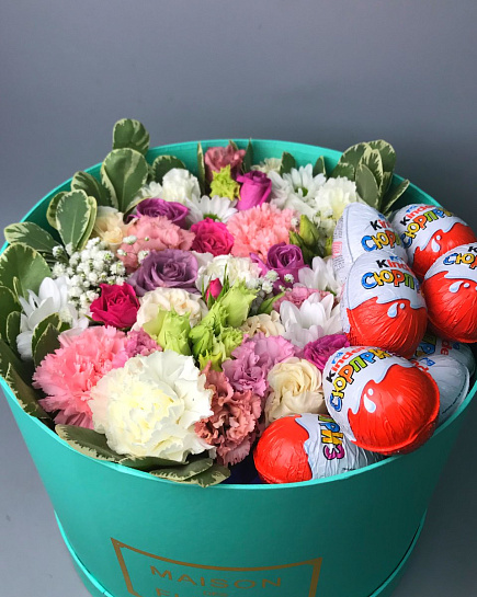 Bouquet of Kinder Surprise flowers delivered to Astana