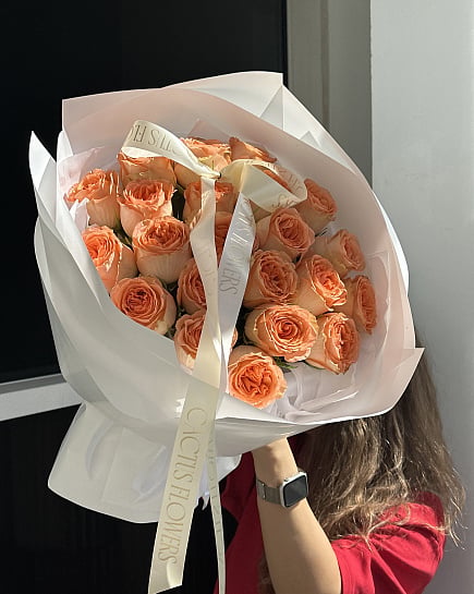 Персиковое очарование пионовидных роз with delivery to Astana