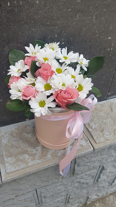 Chrysanthemums and roses