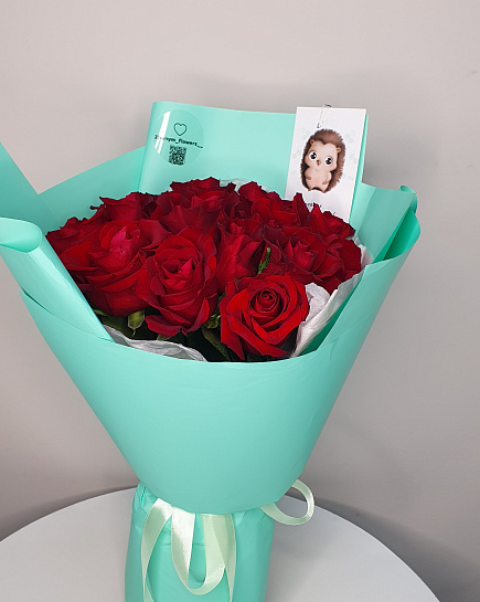 Bouquet of Bouquet of 15 red Dutch roses flowers delivered to Astana