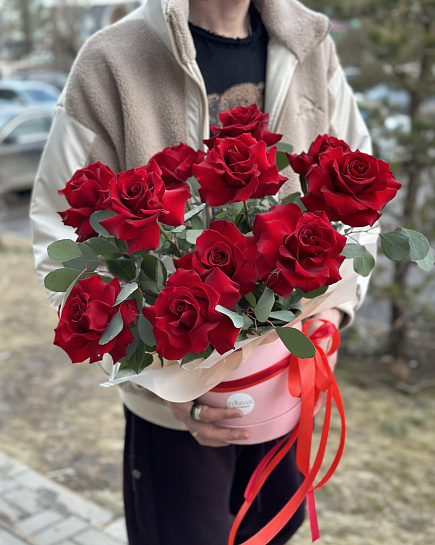 Bouquet of 11 French roses flowers delivered to Astana
