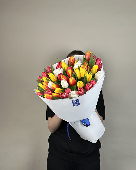 Mix of 51 tulips with delivery to Astana
