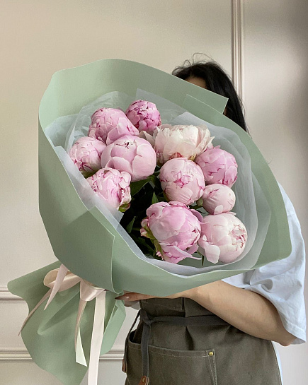 Bouquet of 11 Peonies SARAH BERNARD❤️ flowers delivered to Almaty