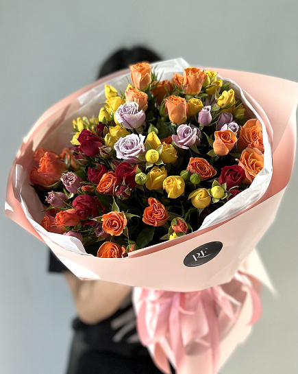 Bouquet of Bright mix flowers delivered to Astana
