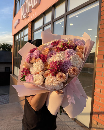 Bouquet of A chic euro bouquet with an interesting composition flowers delivered to Pavlodar