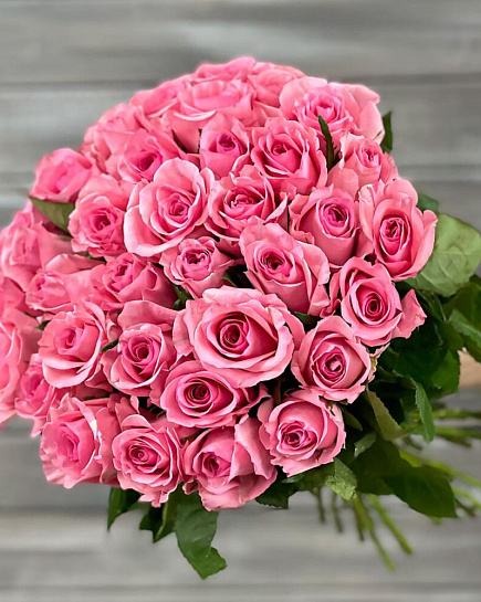 Букет из 25 нежно-розовых роз с доставкой по Алматы