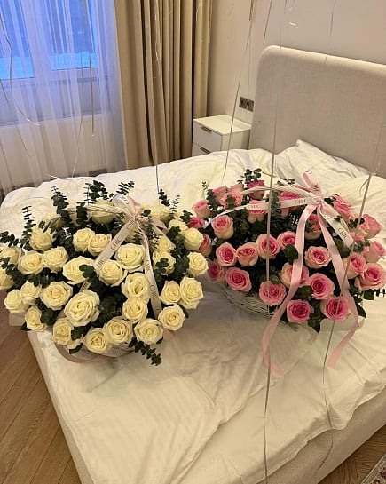 Корзина из роз с доставкой по Астане