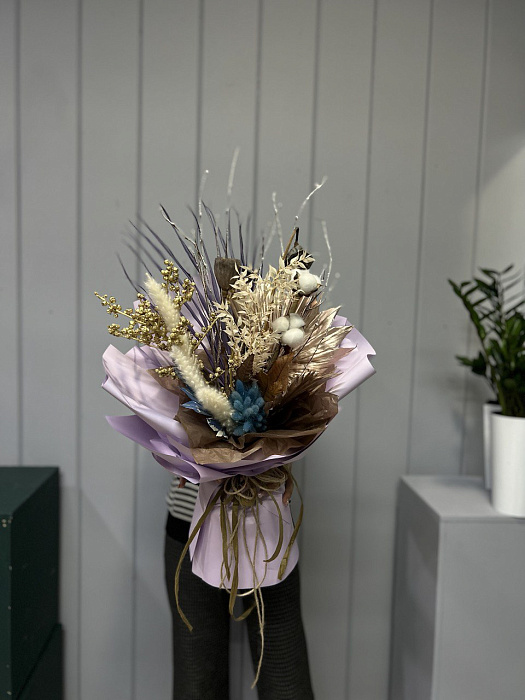 Bouquet of dried flowers (purple)