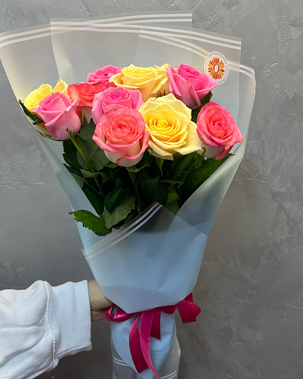 Букет розы микс 11 шт от Оранж с доставкой по Алматы