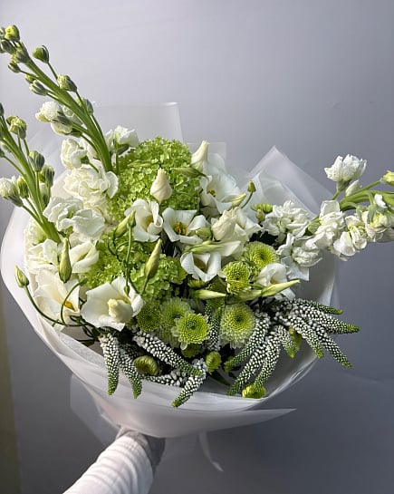 Белоснежная свежесть с гортензией с доставкой по Астане