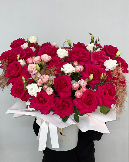 Bouquet of prefabricated premium box flowers delivered to Ust-Kamenogorsk