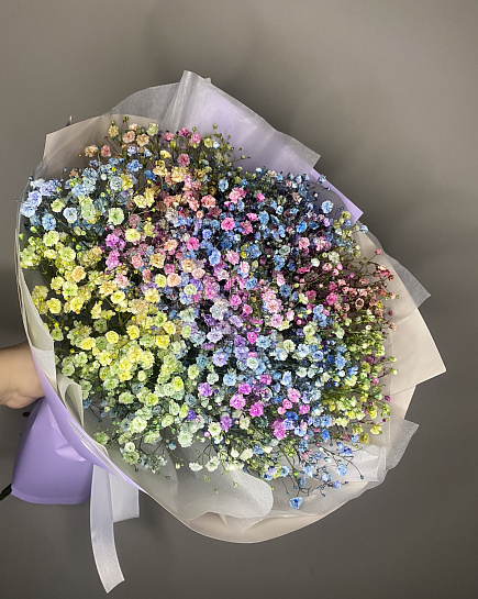Bouquet of Bouquet of colored gypsophila flowers delivered to Atyrau