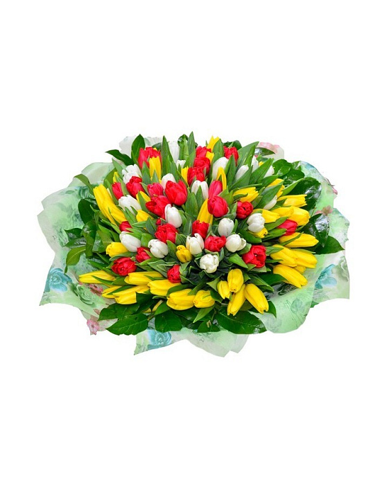 Mix bouquet 101 tulips