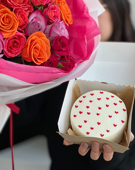 Bouquet of Bento «HEART» flowers delivered to Astana