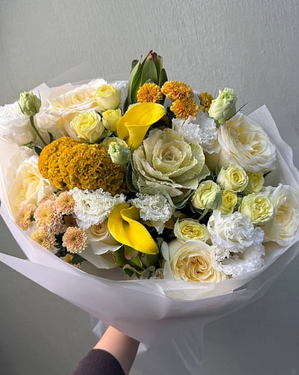 Букет: кэндлайт, пионовидные розы, розы with delivery to Astana