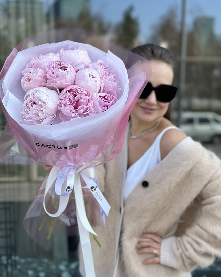 Bouquet of Bouquet of delicate peonies flowers delivered to Astana