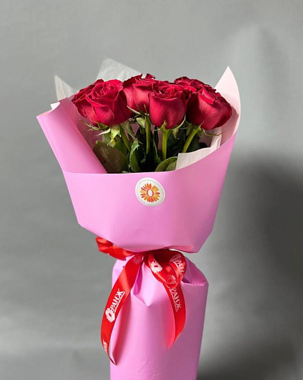 Bouquet of Bouquet of 11 Dutch red roses flowers delivered to Almaty