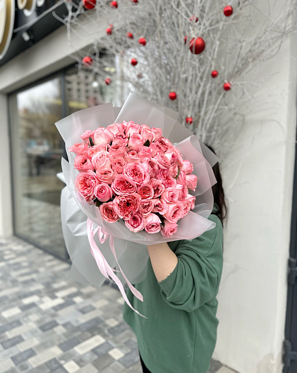 Bouquet of Pionic roses flowers delivered to Shymkent