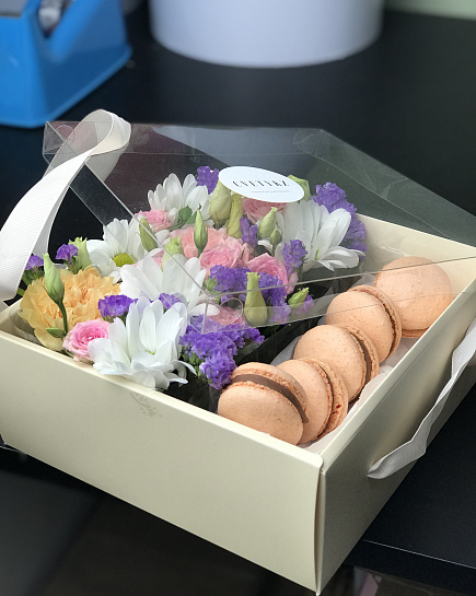 Bouquet of Macarons in a box flowers delivered to Astana