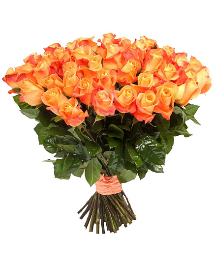 Букет из оранжевых роз "Пламя чувств" с доставкой по Алматы