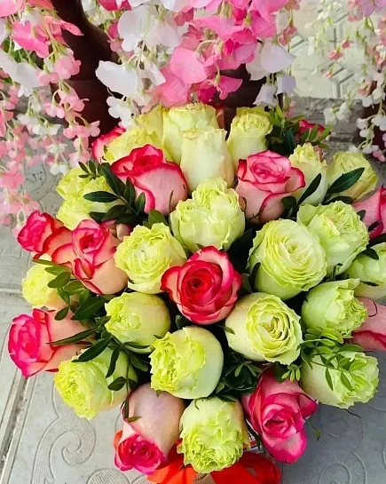 Bouquet of 35 Dutch premium roses flowers delivered to Taraz