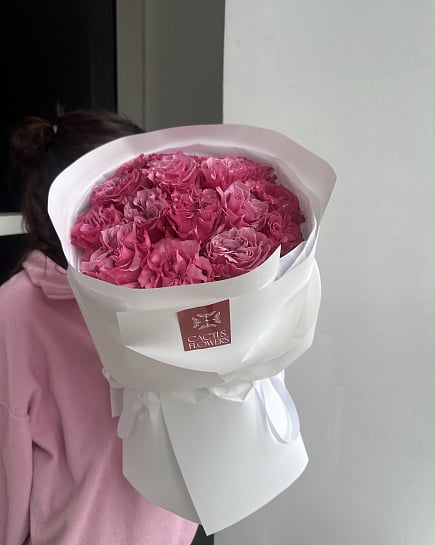 Розовое очарование пионовидных роз с доставкой по Астане