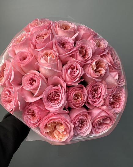 Розовое очарование пионовидных роз с доставкой по Астане