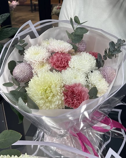 Пастельная гармония хризантем с доставкой по Астане