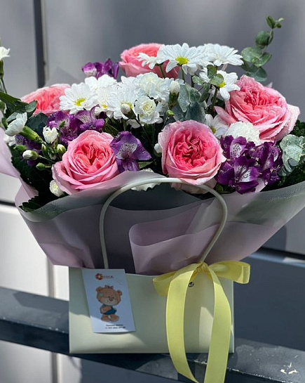 Delicate Euro bouquet of flowers with delivery to Almaty